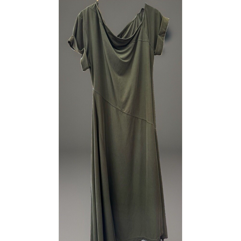 NWOT Free People Warm Nights Maxi Dress Greyed Olive Sz L